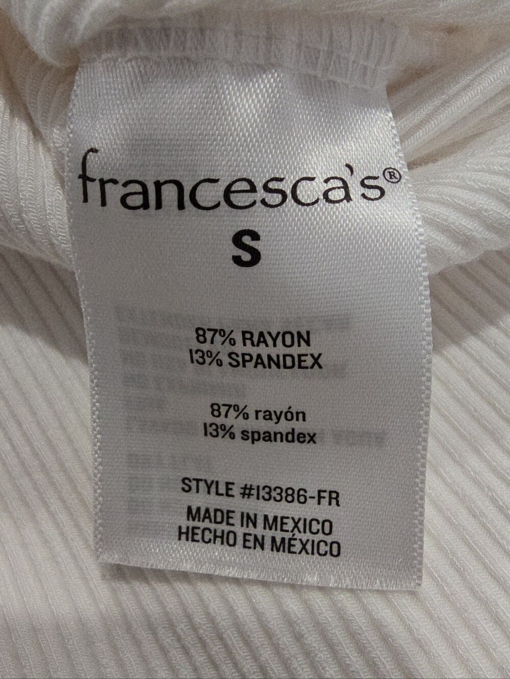 Francesca's White Ribbed Ruffle Muscle Tank Top - Size Small - Picture 7 of 8